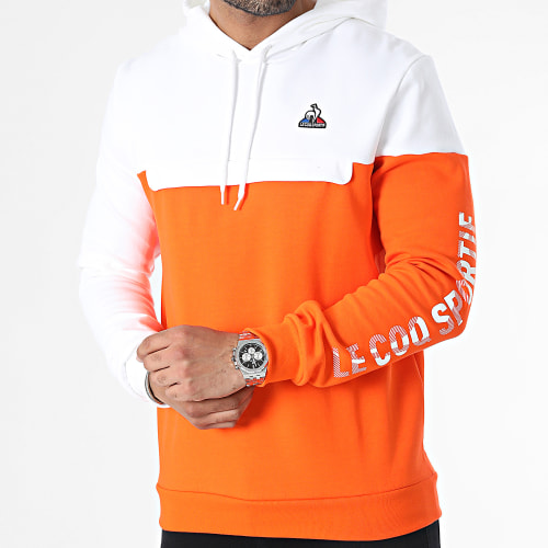 Sweat Capuche 2320649 Orange Blanc