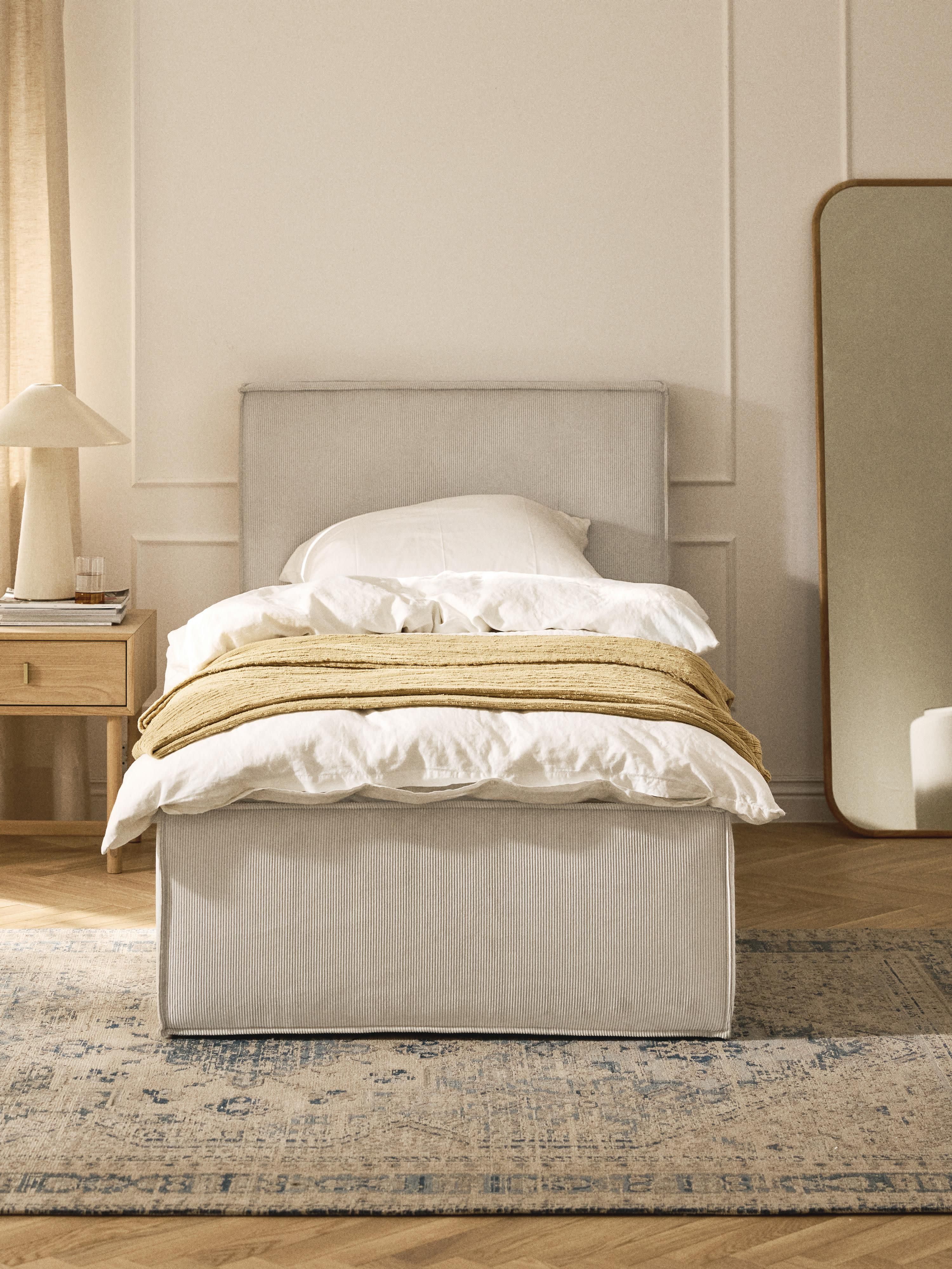 Corduroy eenpersoonsbed Dream met opbergruimte