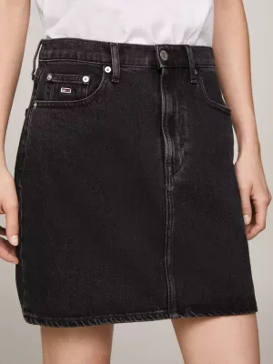 Saia midi jeans estilo Mom