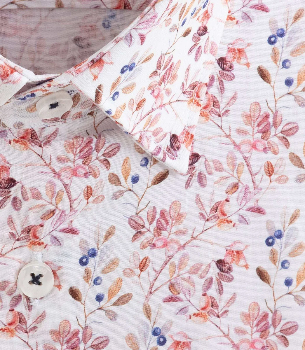 Chemise à imprimé floral rose 