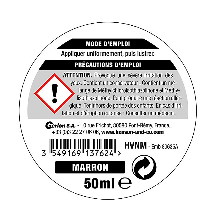 Crème élégance soin Henson & Co marron 50ml