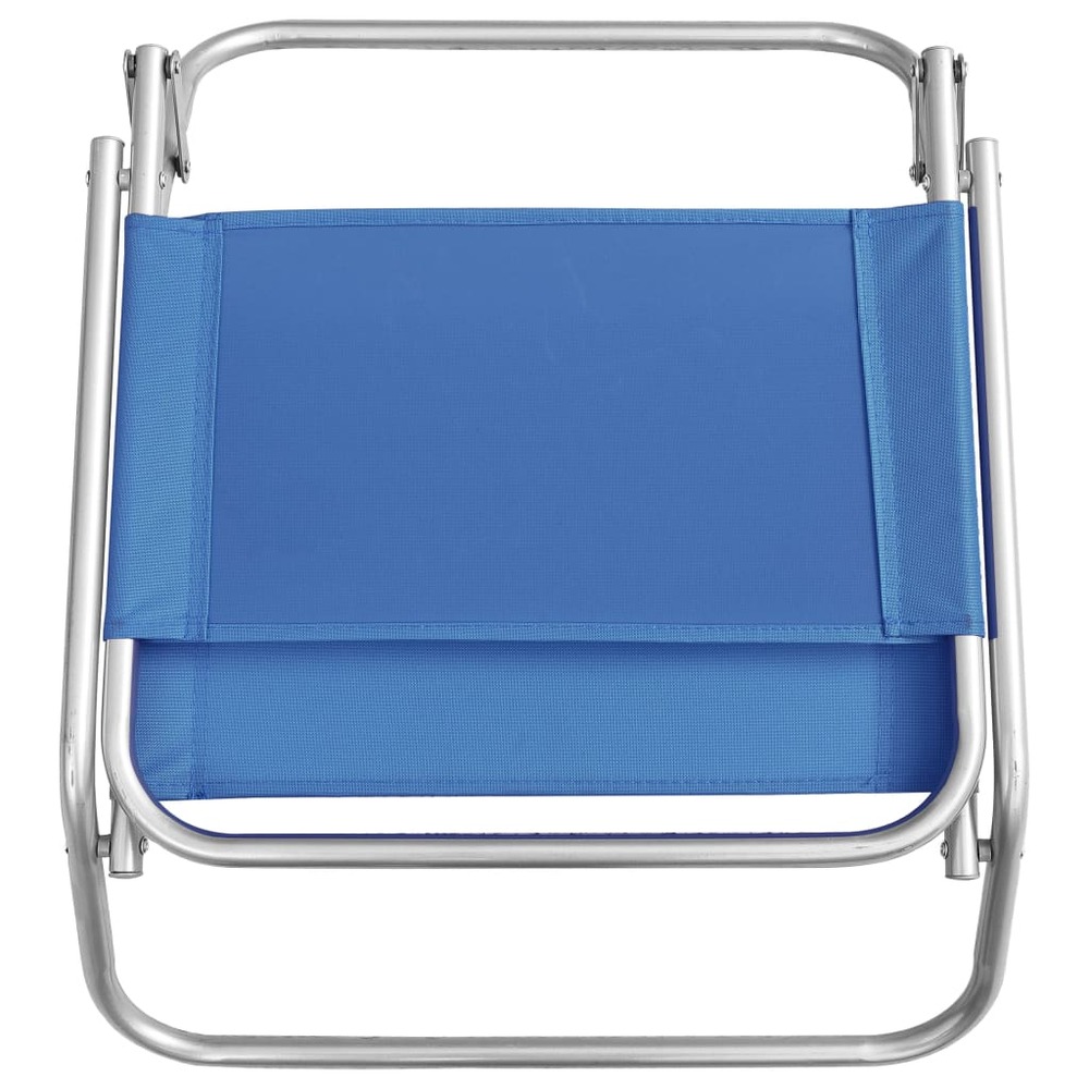 Chaises de plage pliables 2 pcs bleu tissu