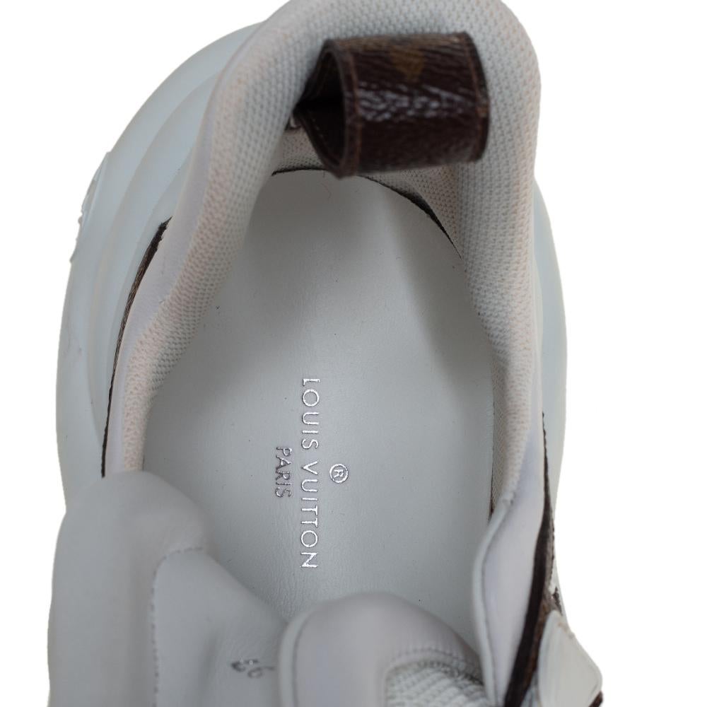 Louis Vuitton White/Brown Leather And Monogram Canvas Archlight Sneakers