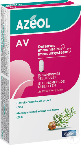Pileje Azéol AV Défenses Immunitaires 15 Comprimés Pelliculés
