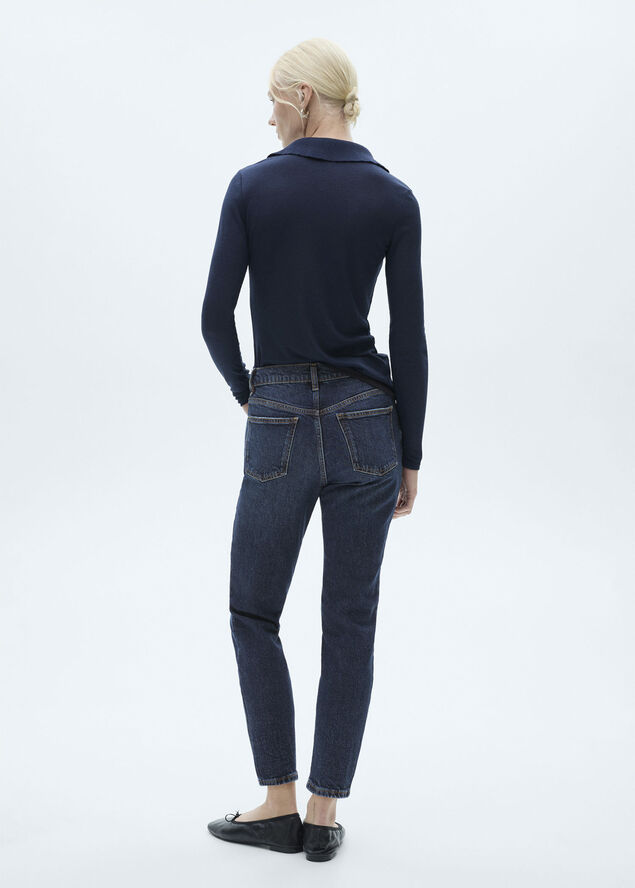 MANGO Newmom comfort high-rise jeans Open blue