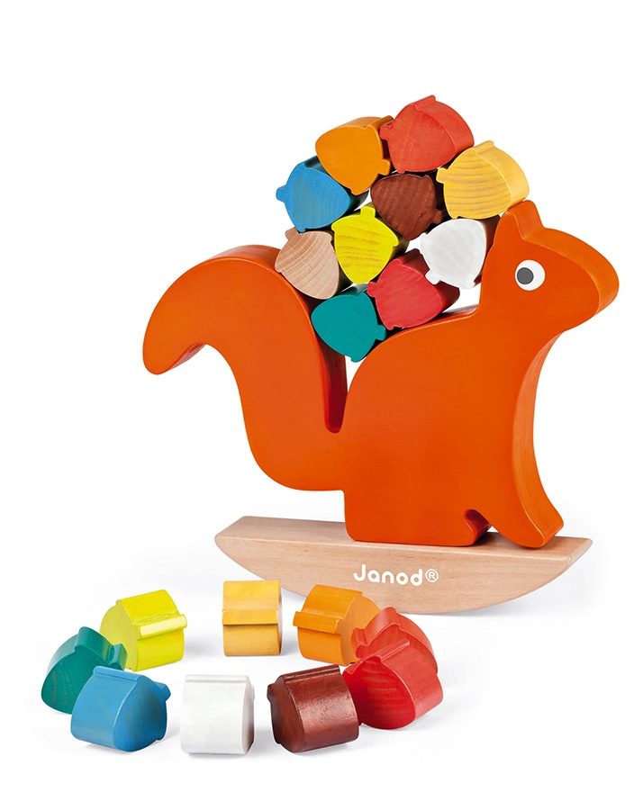 Balancierspiel Eichhörnchen Nuss in bunt