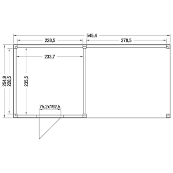 Tuinhuis Douglas Zwart Zweeds Rabat 545x255cm a-symmetrisch