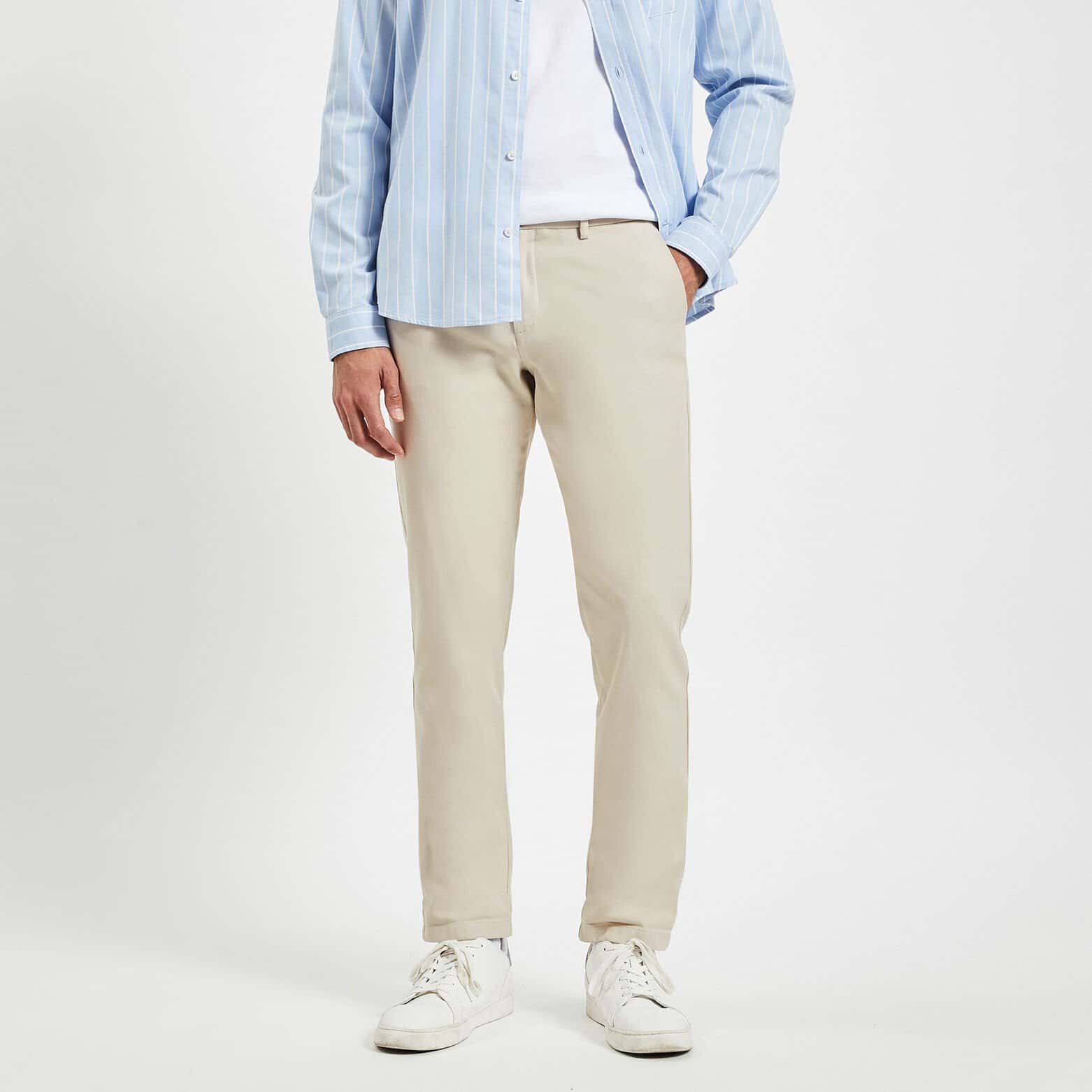 Pantalon chino slim urbain 'le parfait by JULES' Gris clair