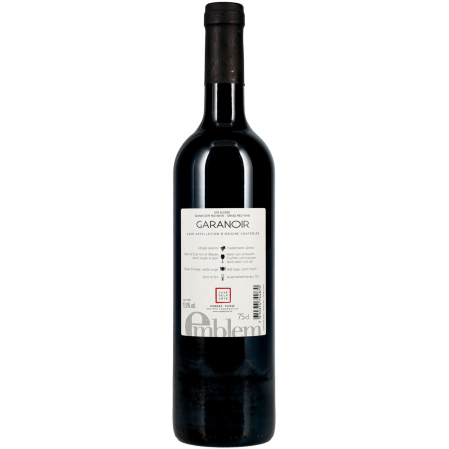 Vaud AOC Garanoir Emblem Cave de la Côte -75cl