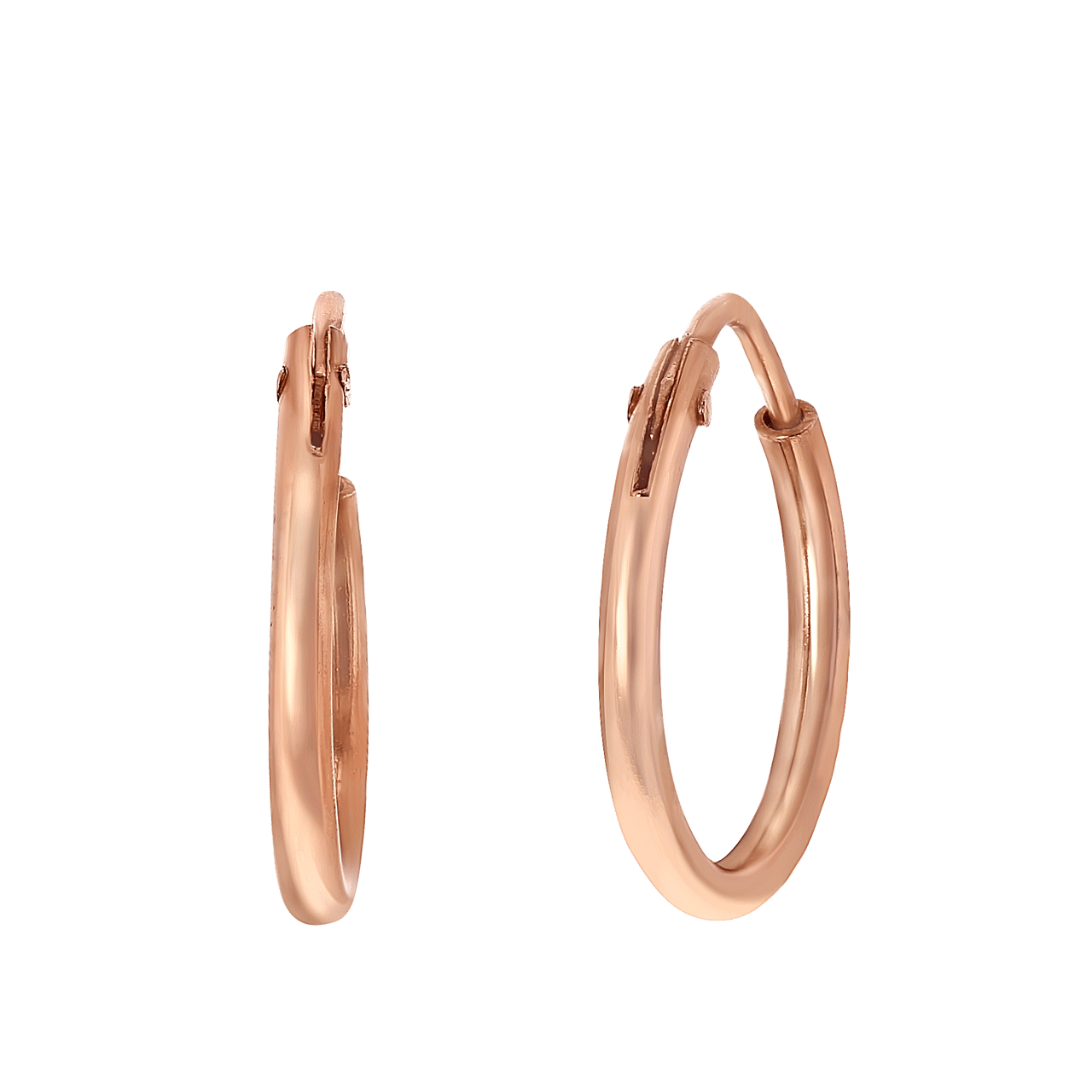 Zilveren oorbellen roseplated 12mm