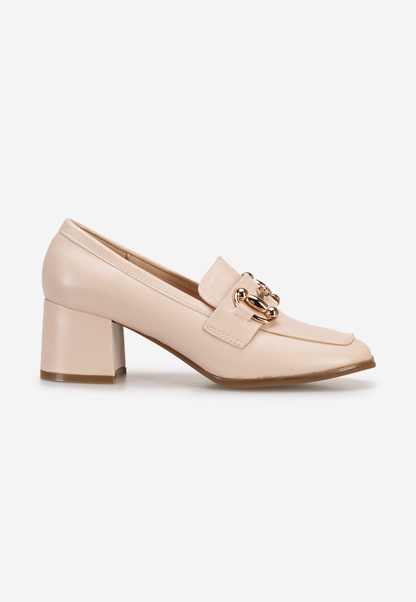 Mocassins à talon beige Ixea