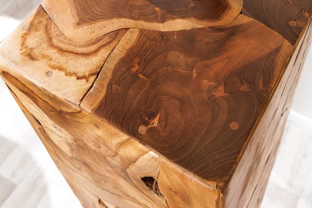 Massive Säule TRIBAL 110cm braun natur Teakholz handmade Dekoration