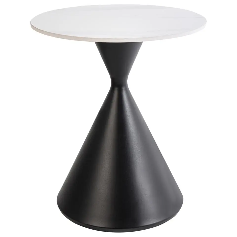 HAIWEE - Bijzettafel - Zwart/Wit - Gesinterde steen