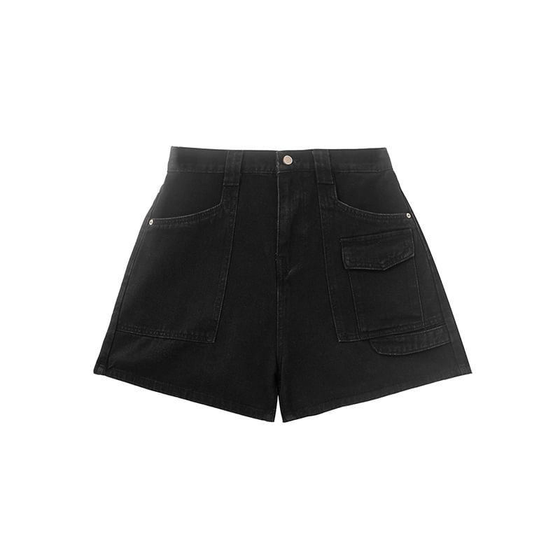Ashteroid - Gewassen denim shorts met hoge taille