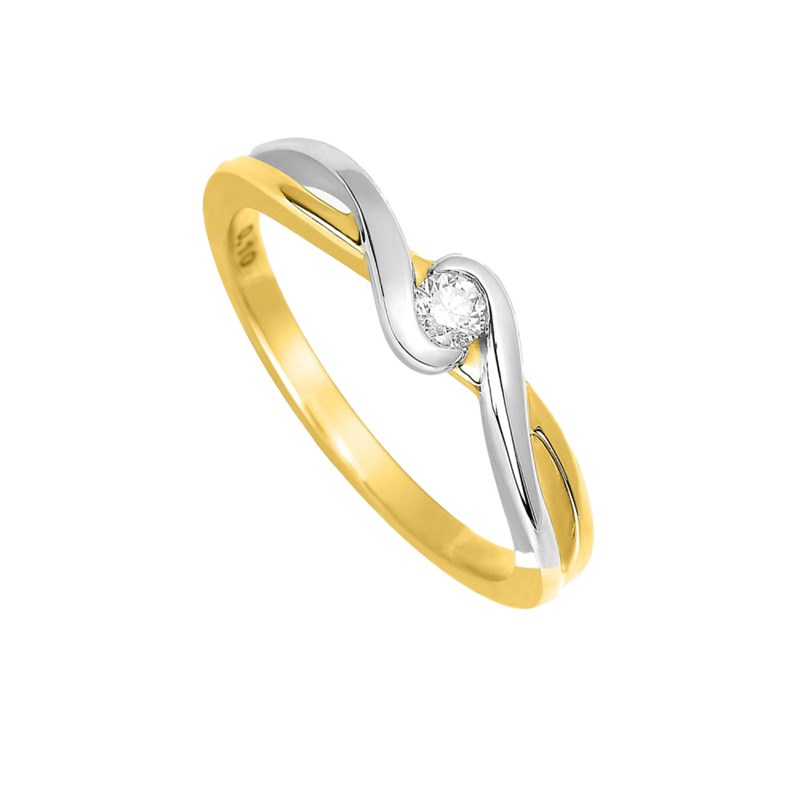 Bague Femme - Or 18 Carats - Diamant 0,1 Carats