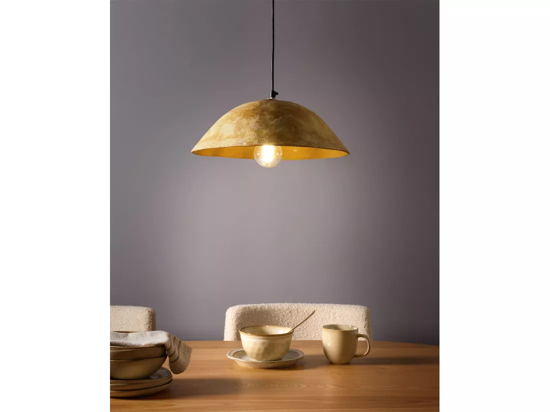 Lampe suspension WAYAMBO Papier-mâché Jaune