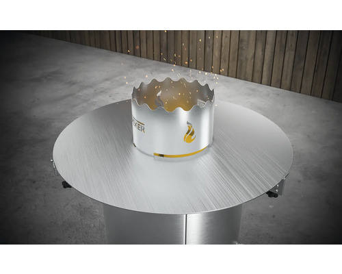 Tenneker® Grill Barrel Vuurkorf met RVS Plancha Plaat Ø 80 cm Zilver