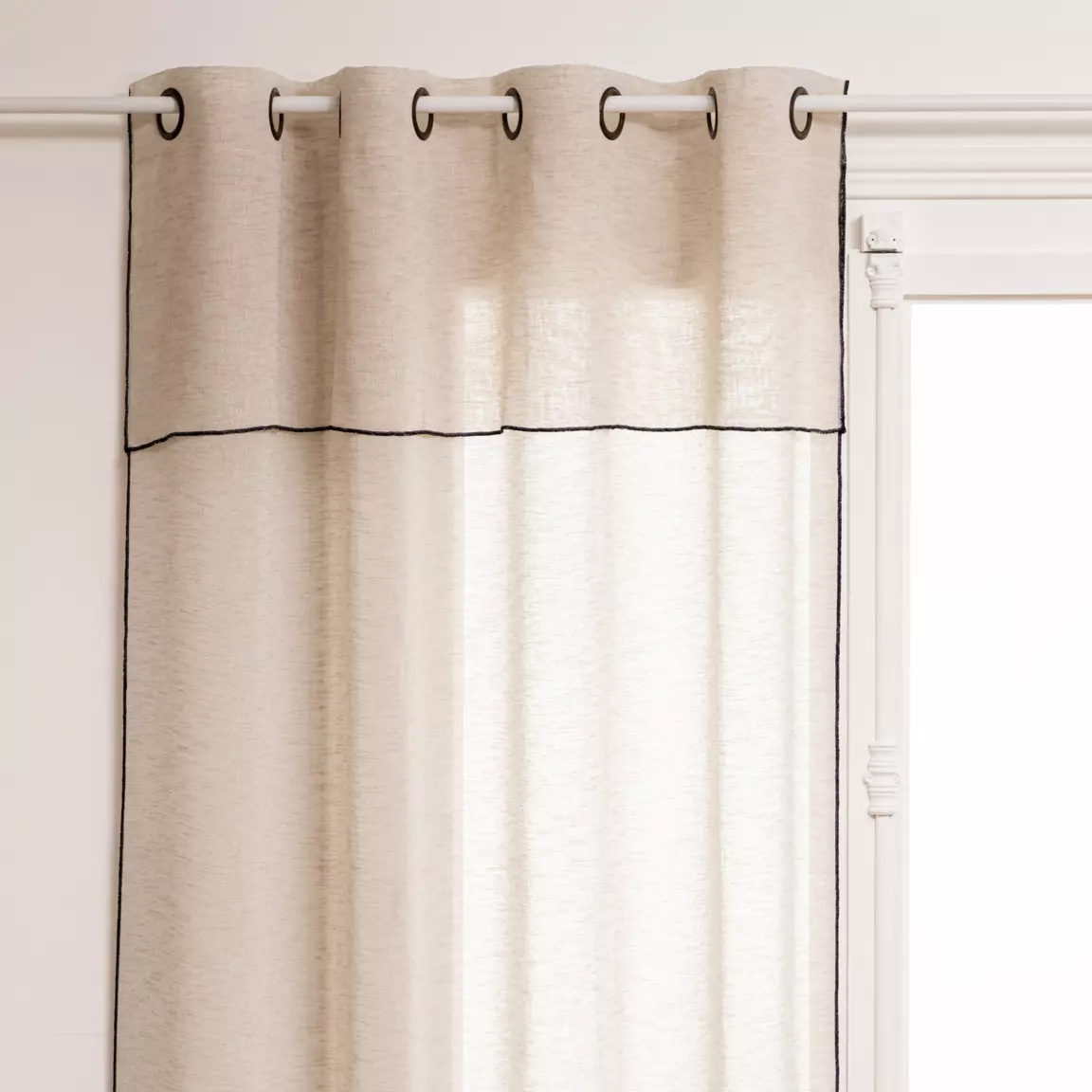 Voilage oeillets à volant (140 x 240 cm) Fred Beige