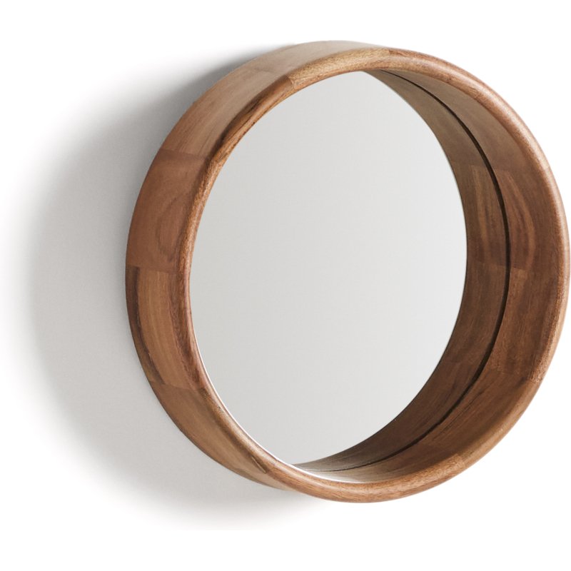 Miroir Berale en bois d’acacia Ø 30,5 cm