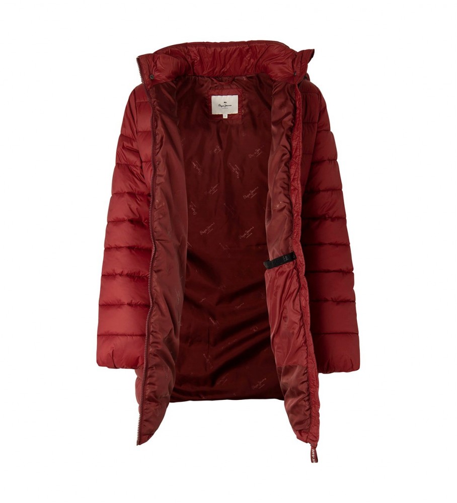 Casaco comprido Pepe Jeans Maddie, cor bordô