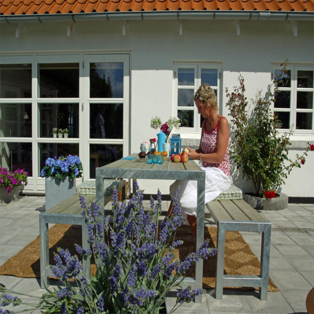 BENKESETT PLUS BORD/2BENKER 186CM TRYKKIMPREGNERT