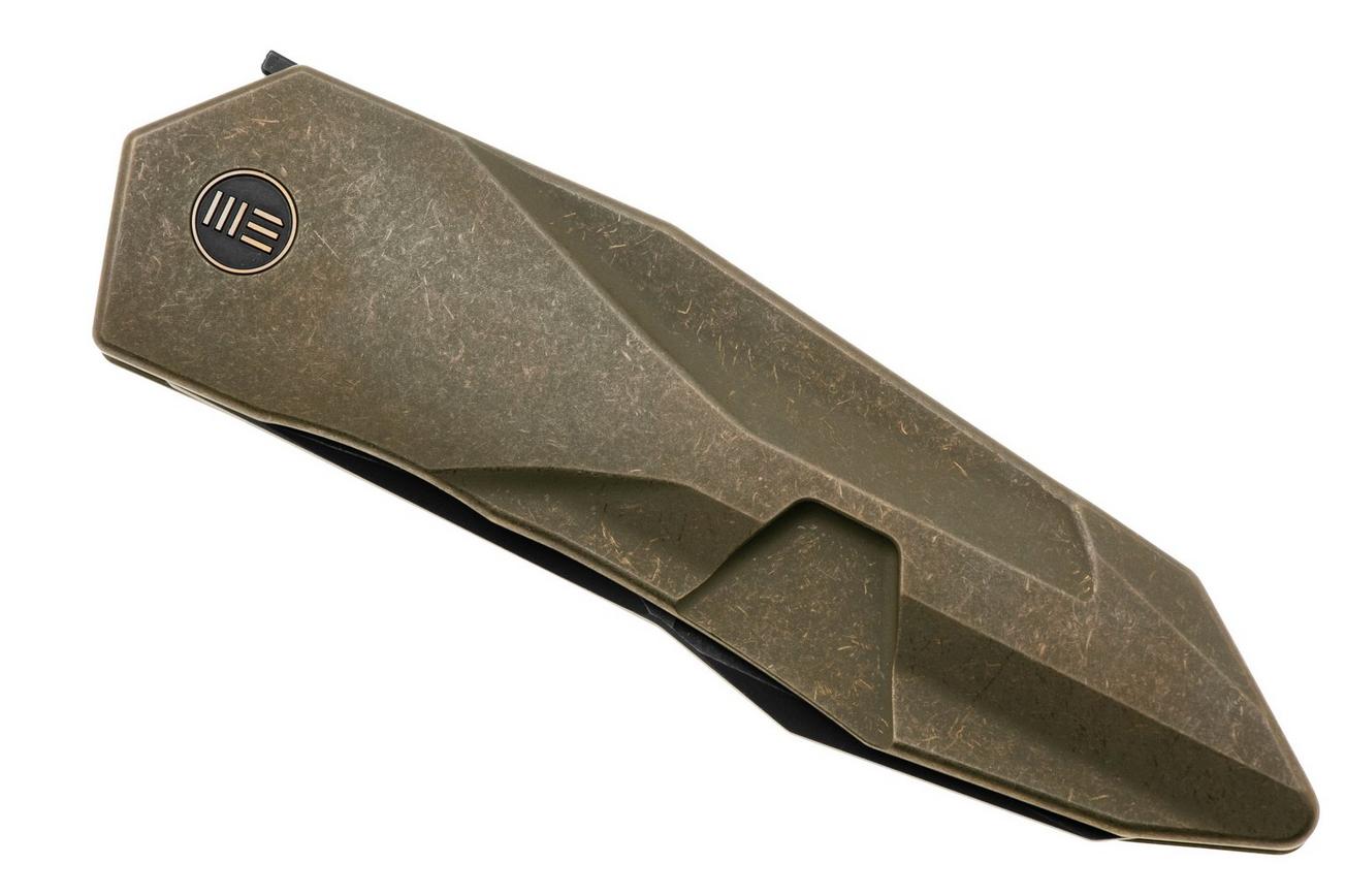 WE Knife Solid WE22028-3, Black CPM-20CV, Bronze Titanium, zakmes