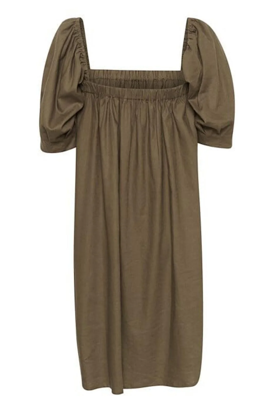 Gestuz LizaGZ linen short dress stone gray