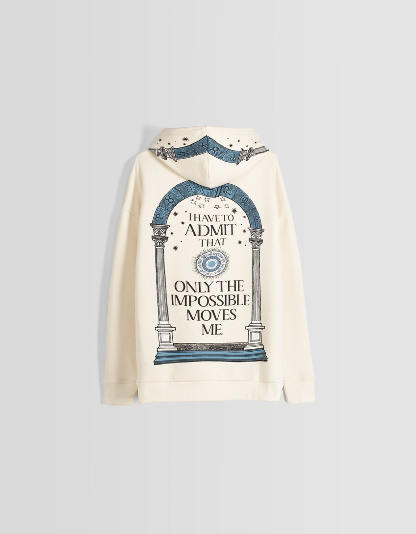 Moletom com capuz estampado