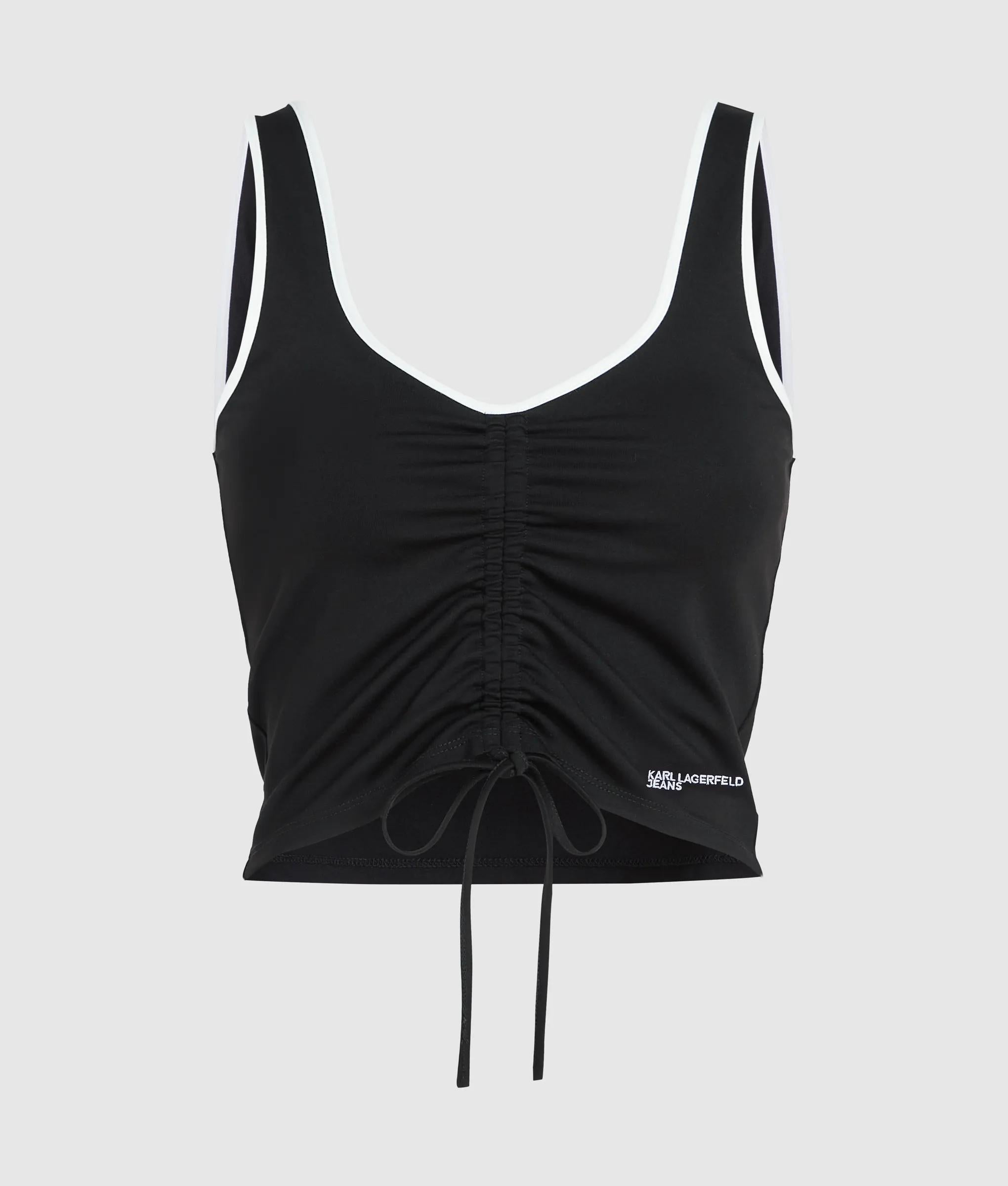 tanktop met V-hals en ruches
