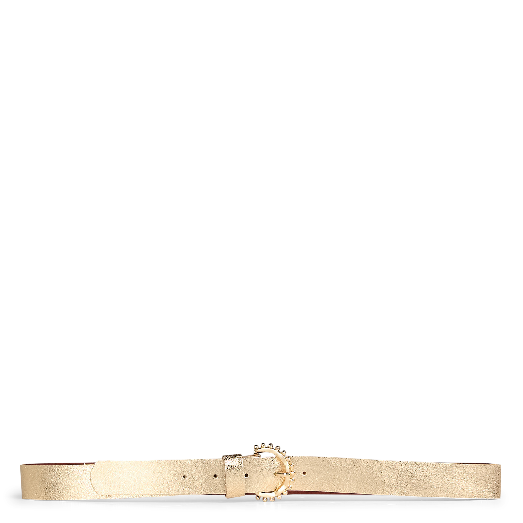 NEVILLE - Ceinture en cuir velours | Doré