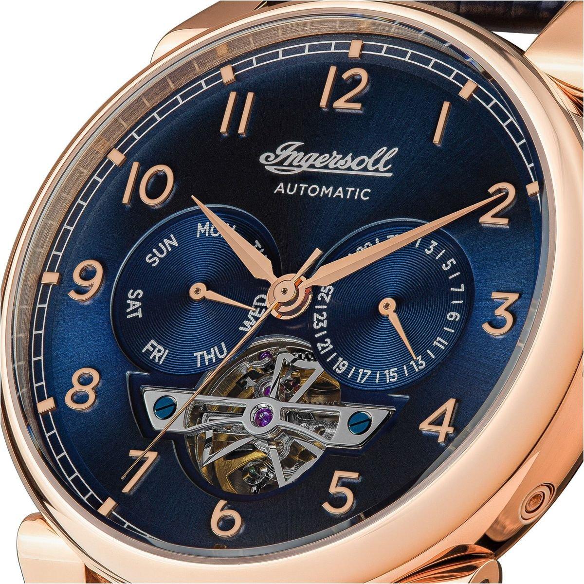 Ingersoll 1892 Swing Blue Rose Gold Watch I12702