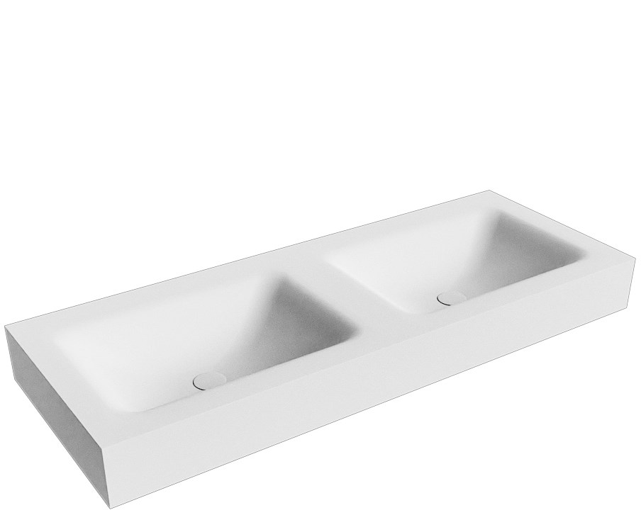 Mondiaz Cloud vrijhangende wastafel 120cm talc zonder kraangaten