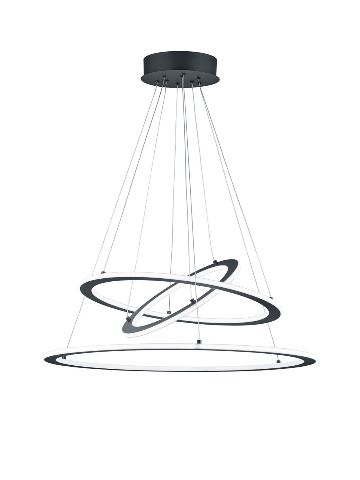 Durban Pendelleuchte grau, silberfarben, 321910307, D/H: 80,3/200 cm, Metall