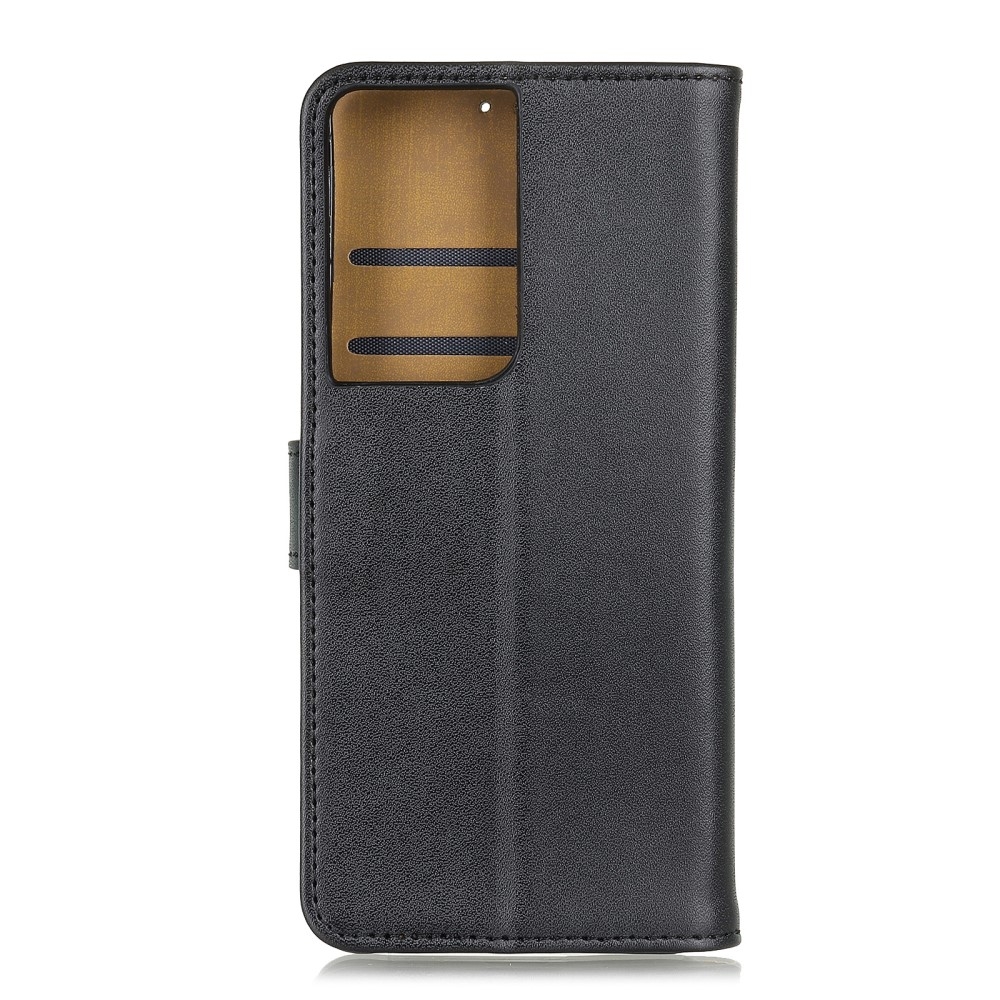 Samsung Galaxy S21 Ultra 5G Leder Tasche Flip Cover mit Kartenfächer - Schwarz