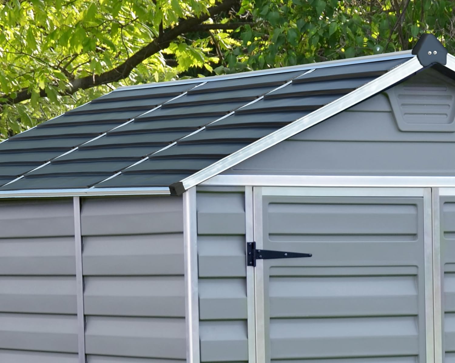 Palram 6X10 Skylight Shed Dark Grau Bundle Gerätehäuser, 305,5x185,5x217 cm