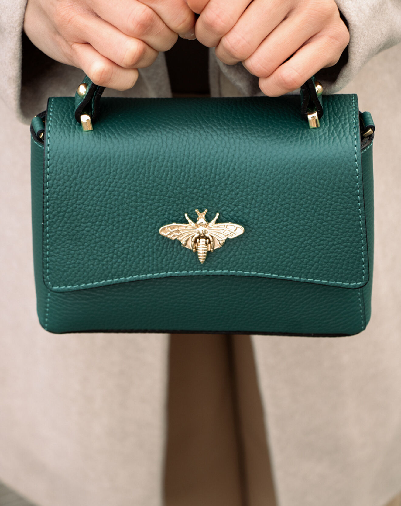 Christian Laurier Sac à main en Cuir Mathilde vert - 19.5x13.5x7.5 cm