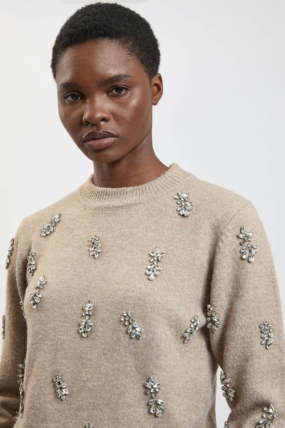 KarenMillen Synthétiquell Tricoté Douillet Orné En Mélange De Laine
