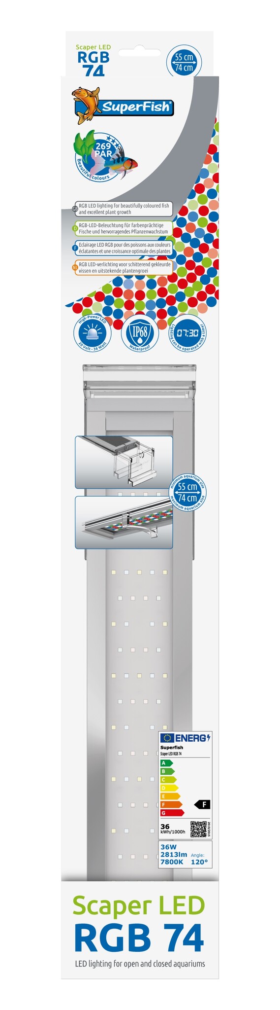 Scaper LED RGB 74 verlichting  36W