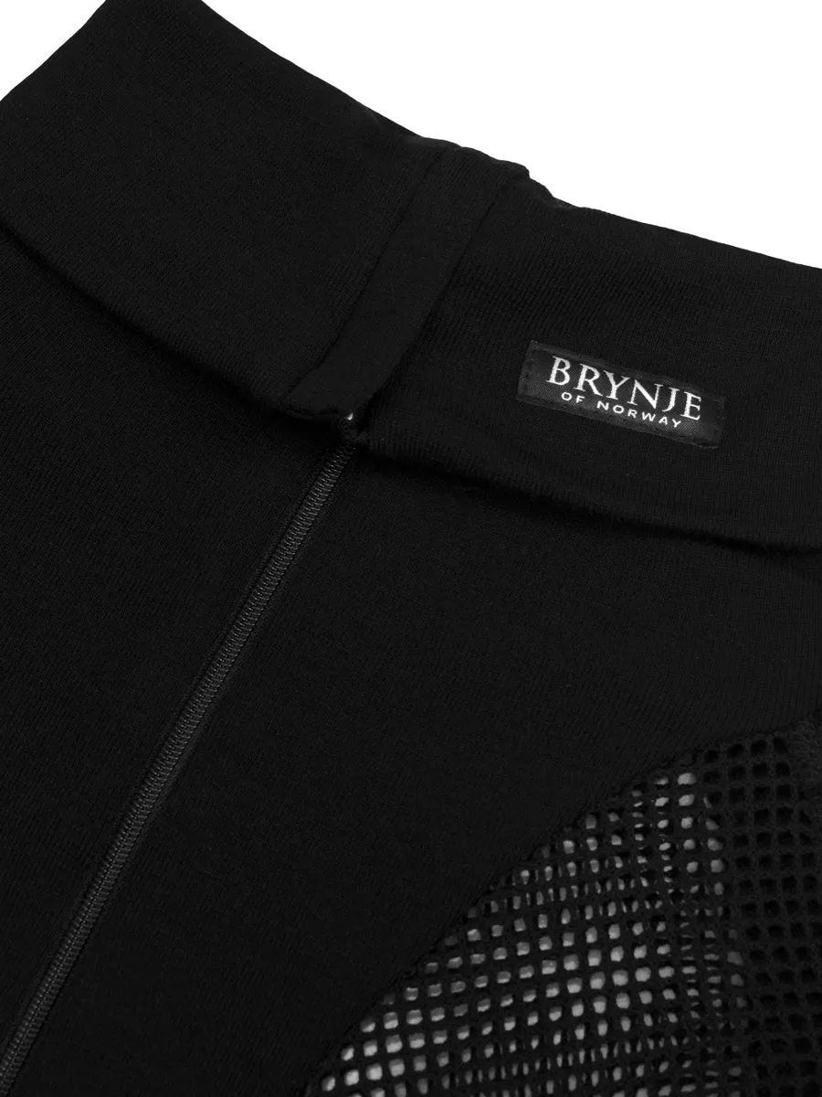 Brynje Unisex Super Thermo Zip Polo Shirt with Shoulder Inlay Black