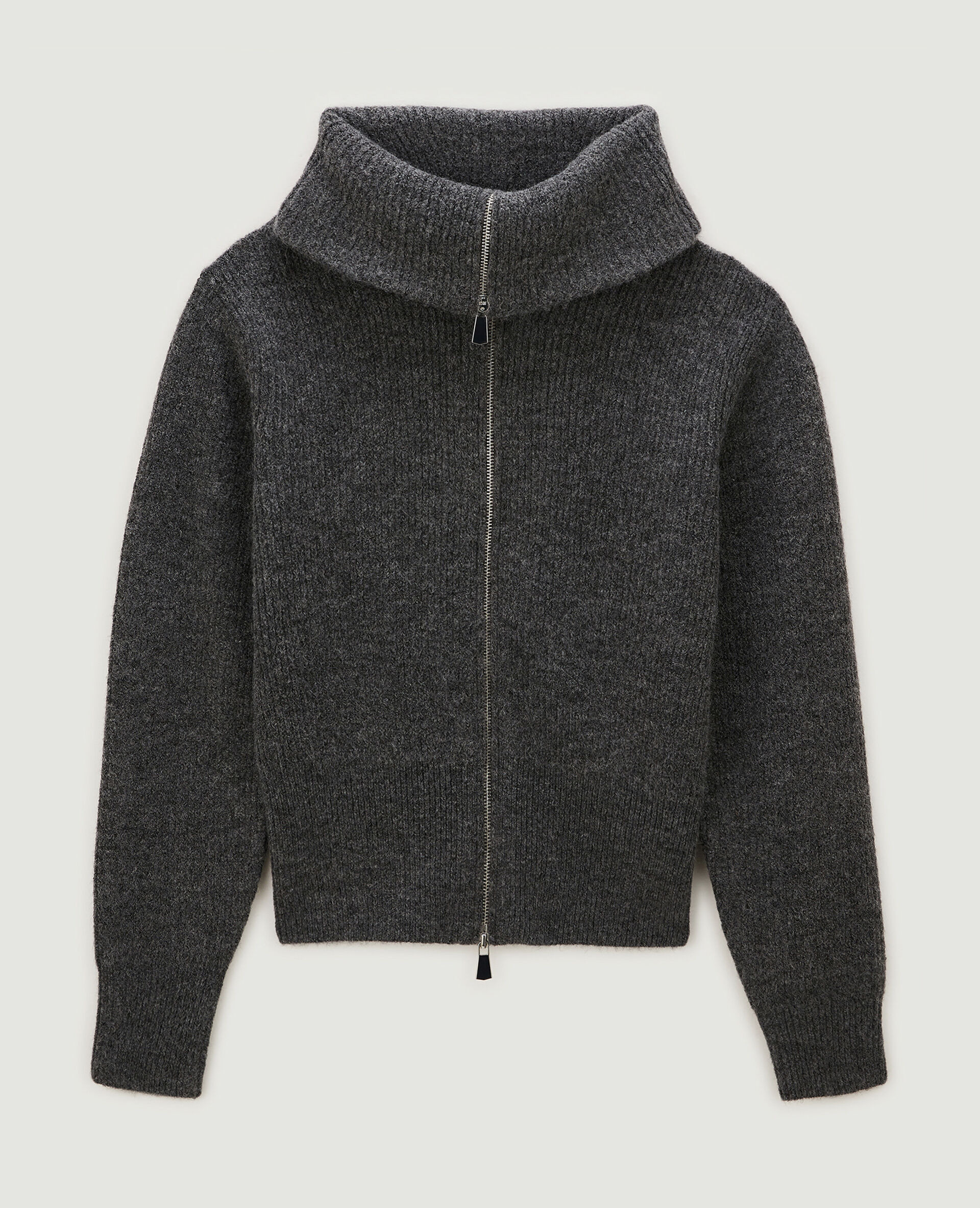 Gilet zippé col camionneur - Gris foncé