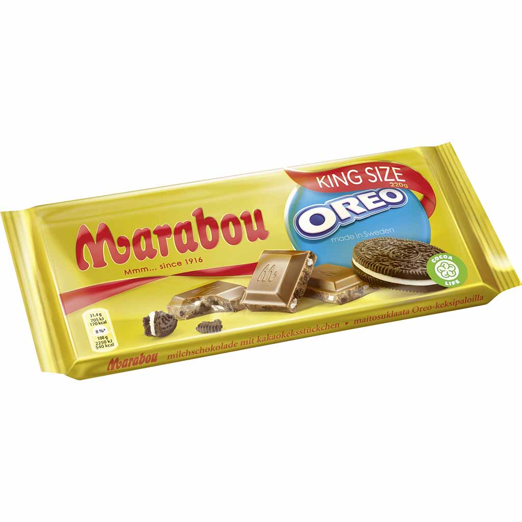 Marabou Tafelschokolade King Size Oreo 220g MHD:3.7.25