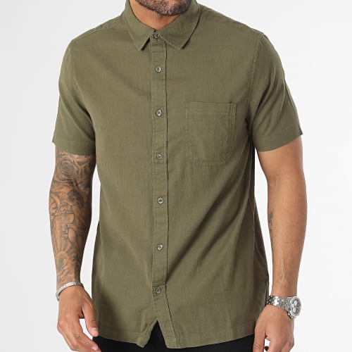 Chemise Manches Courtes Vert Kaki