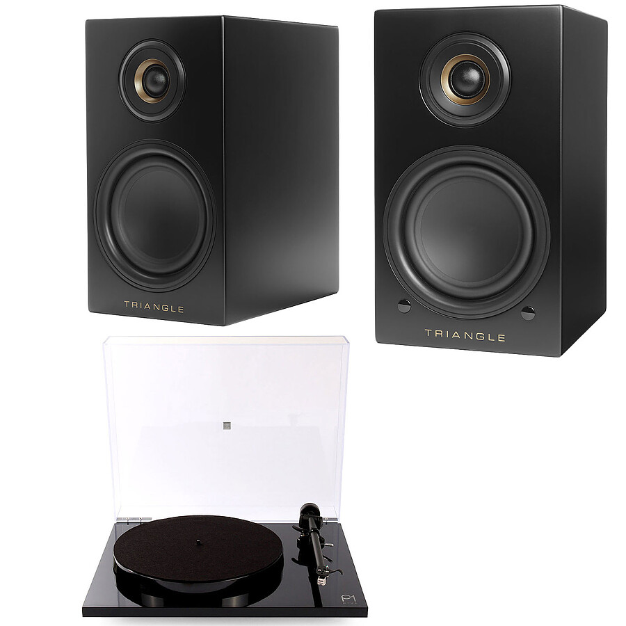 Rega Planar 1 Plus Noir + Triangle Elara LN01A Noir mat
