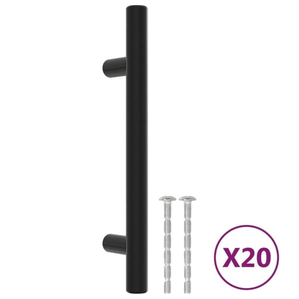 vidaXL Skaphåndtak 20 stk svart 96 mm rustfritt stål