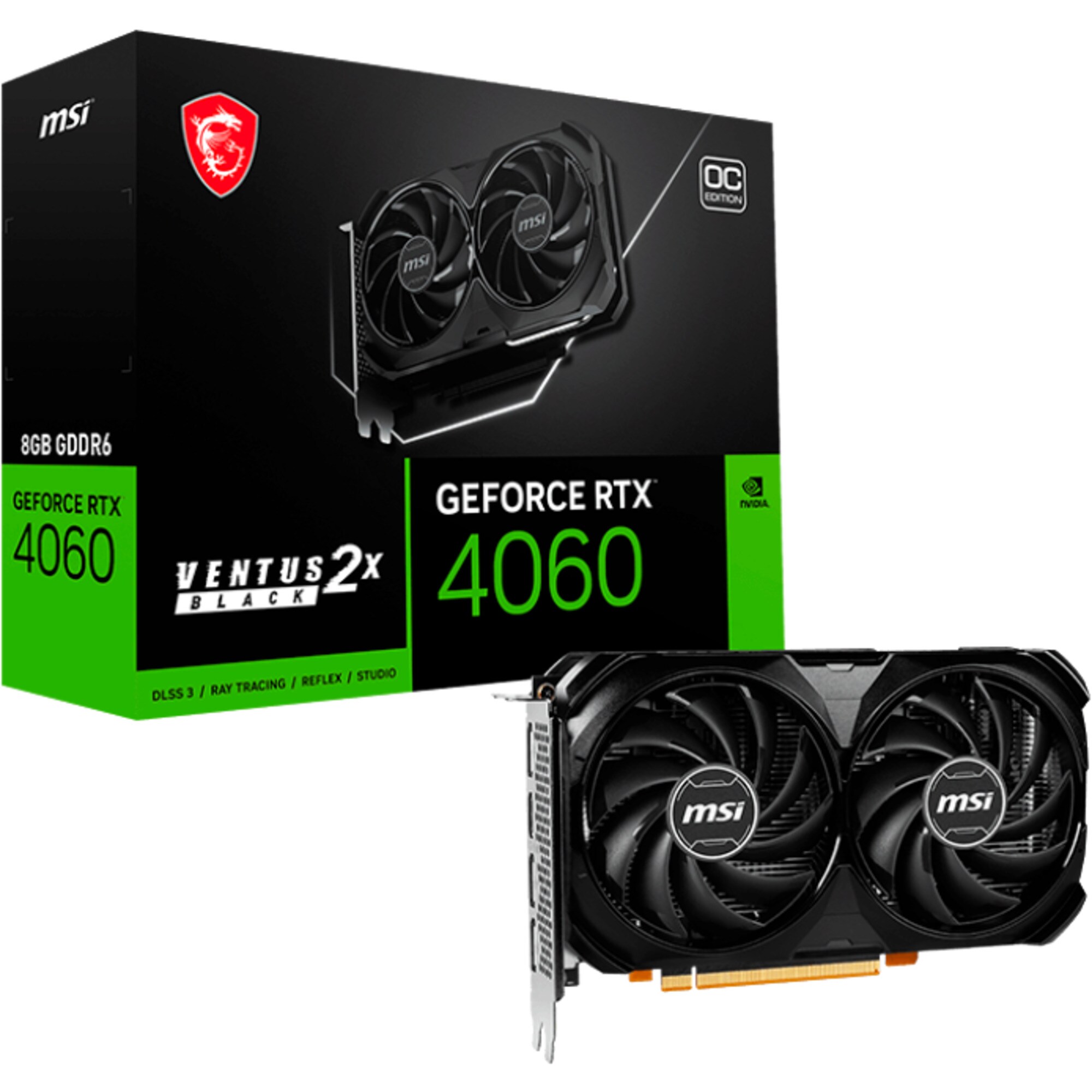 MSI Grafikkarte GeForce RTX 4060 VENTUS 2X BLACK 8G OC