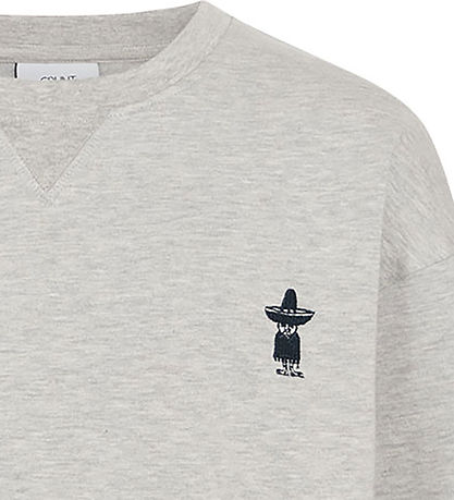 Grunt Sweatshirt - GrAlsjo - Grau Meliert m. Print