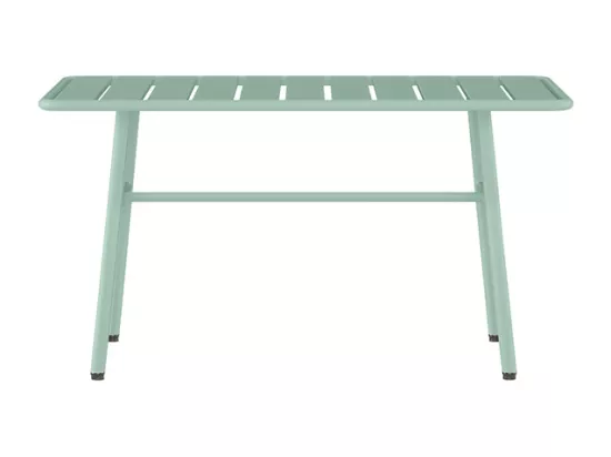 Salon de jardin en métal : un banc, 2 chaises et une table basse - Vert amande - CEDEIRA de MYLIA
