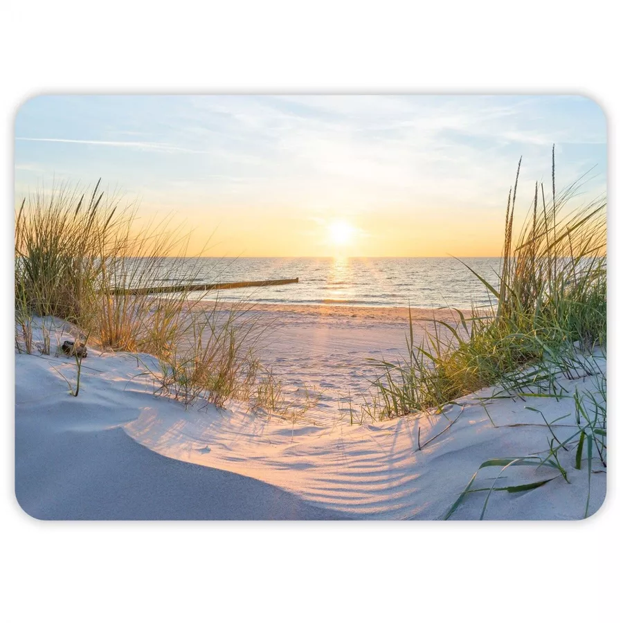 Nikima Platzset stabiles Vinyl Tischset Ostsee Meer Strand bunt