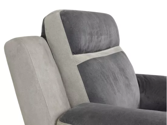 Fauteuil relax en microfibre anthracite et bandes gris clair TALCA