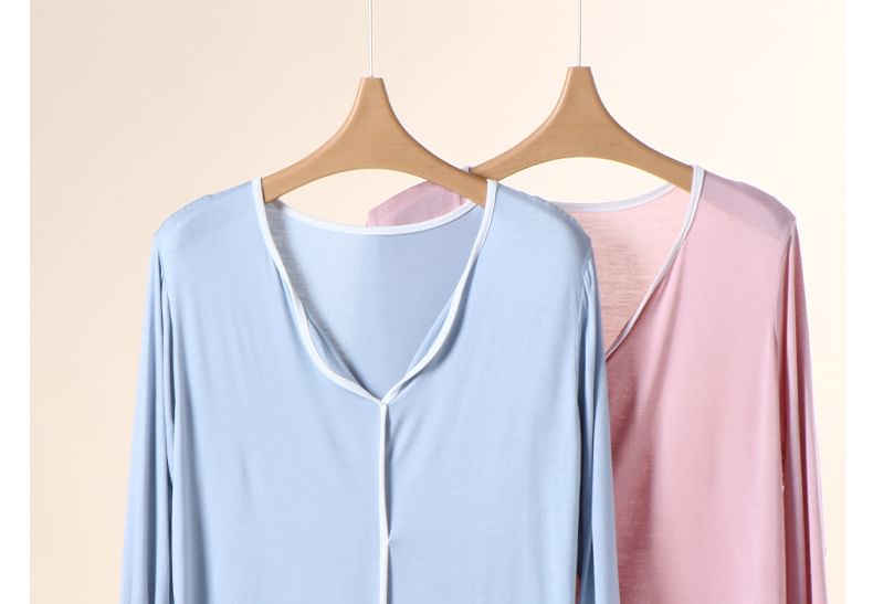 KUMI - Pyjamaset met contrasterende bies